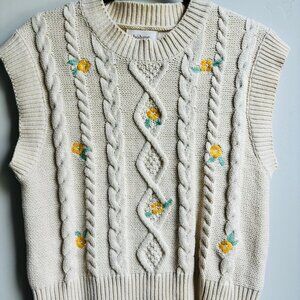 Bohme Cream Cable Knit Tank Top